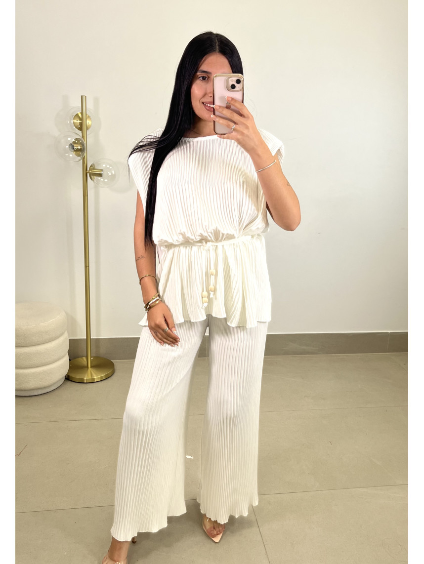 Conjunto plisado blanco