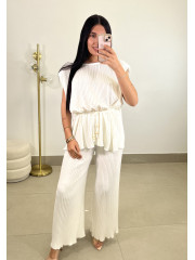 Conjunto plisado blanco