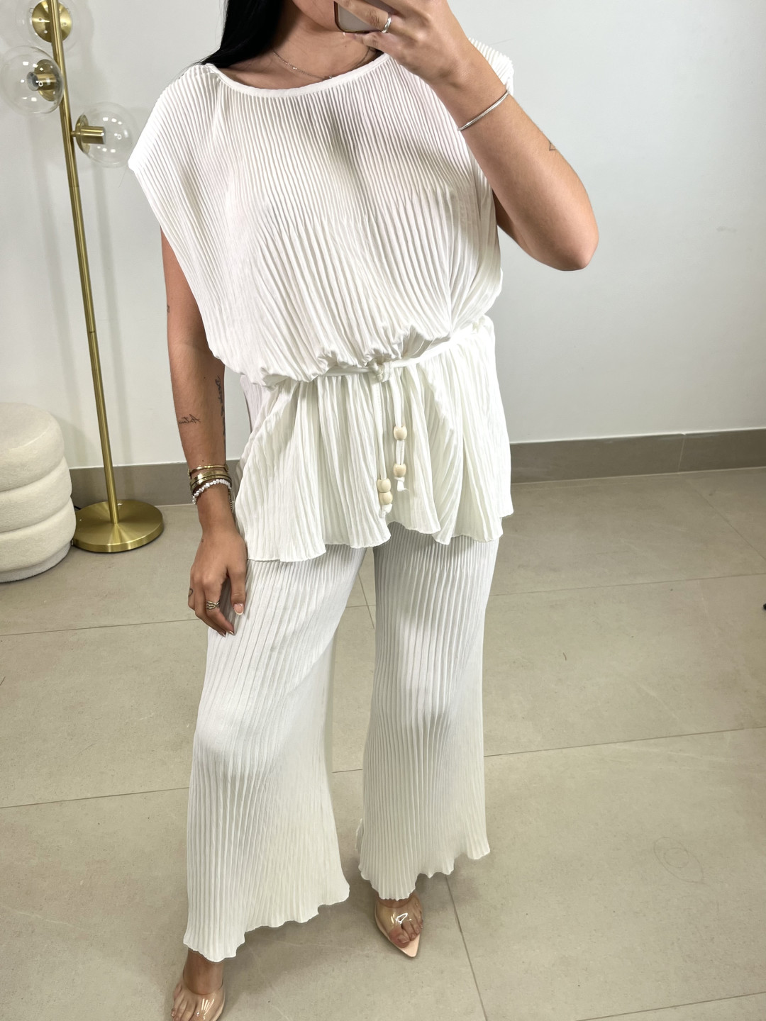 Conjunto plisado blanco