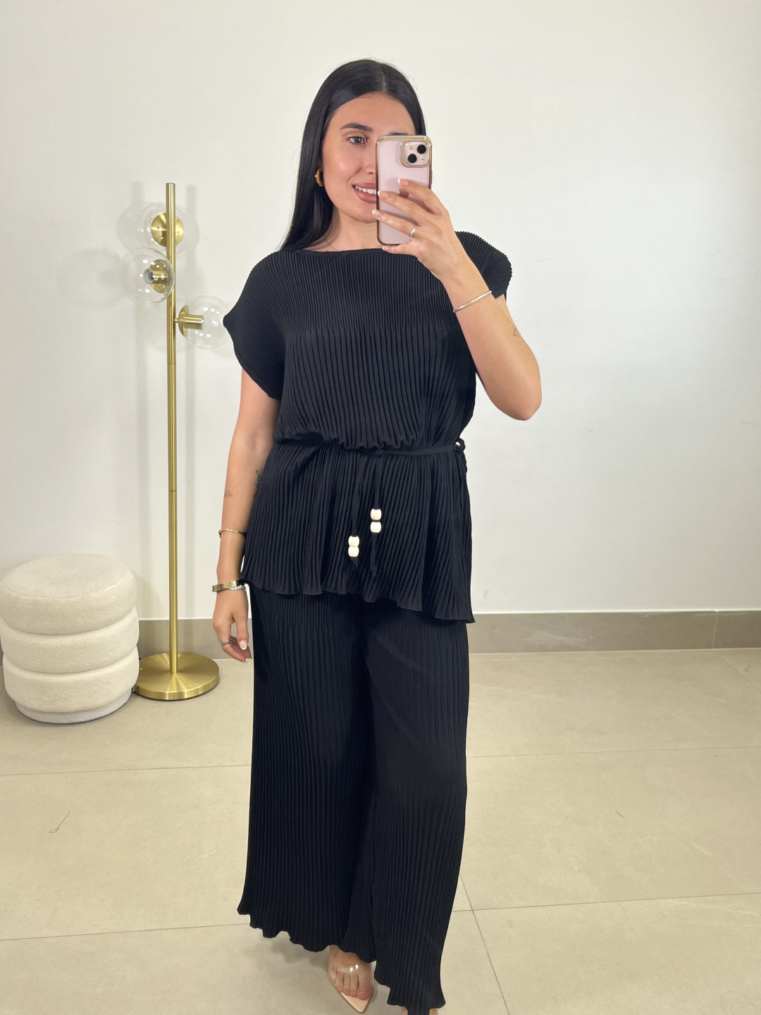 Conjunto plisado negro