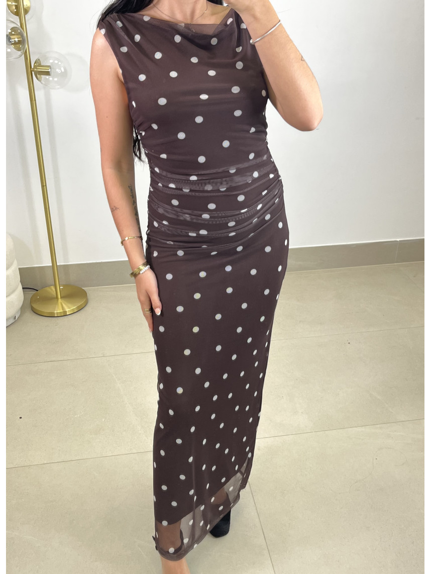 Vestido lunar tul marron