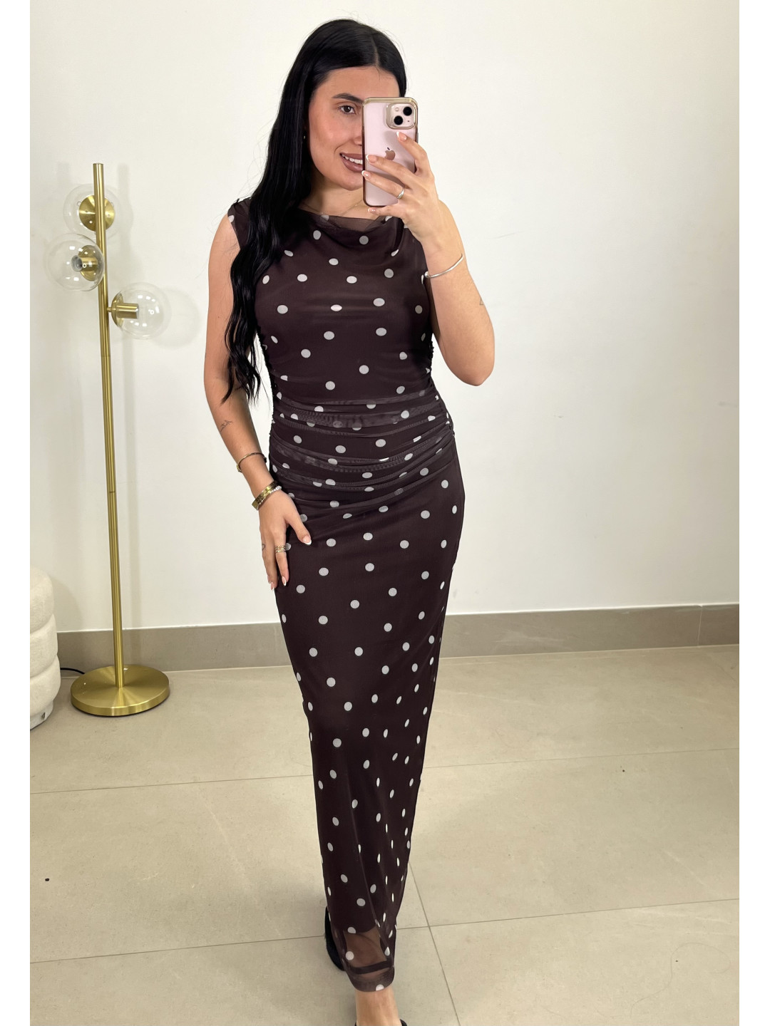 Vestido lunar tul marron