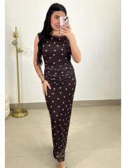 Vestido lunar tul marron