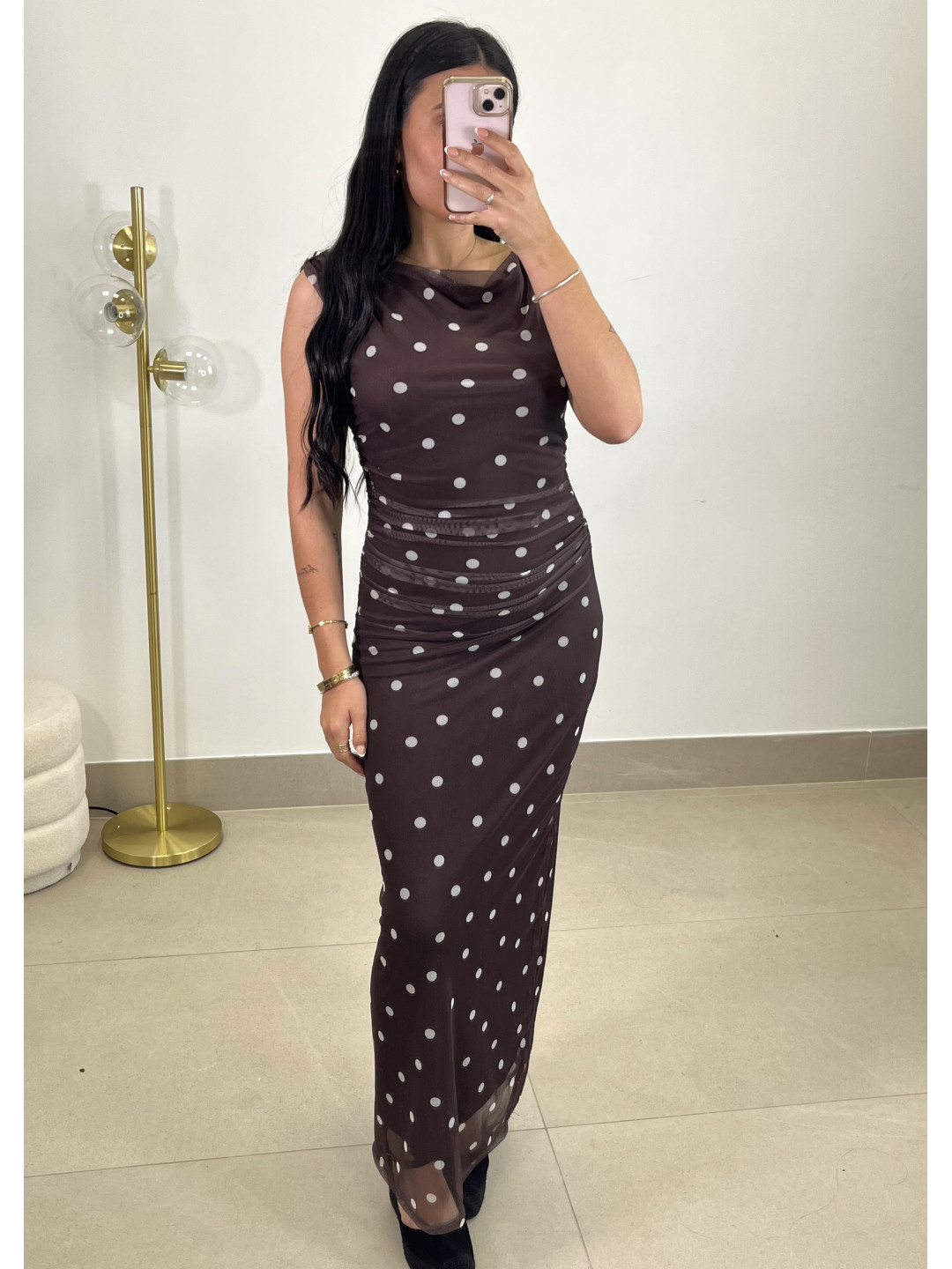 Vestido lunar tul marron