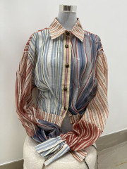 Blusa rayas multicolor detalle lazos