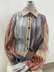 Blusa rayas multicolor detalle lazos