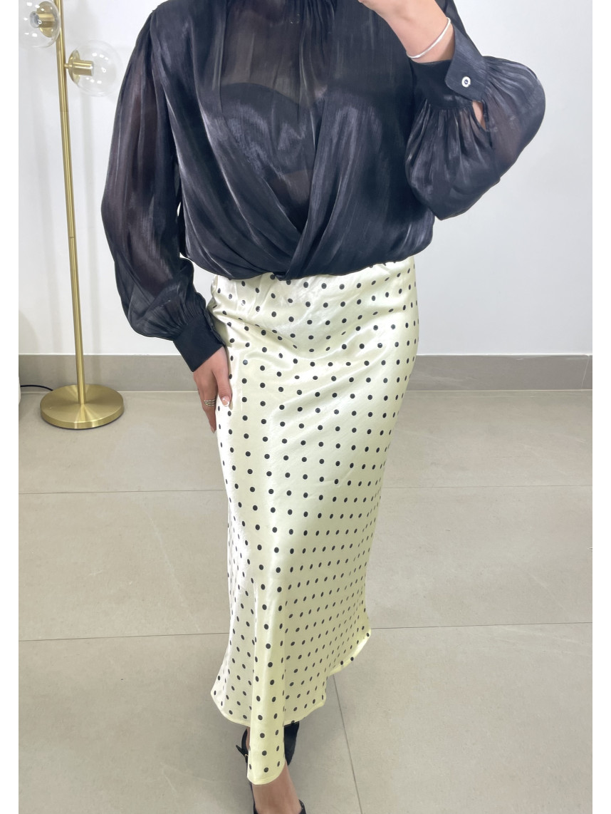 Falda satinada lunar vainilla