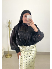 Falda satinada lunar vainilla