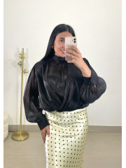 Falda satinada lunar vainilla