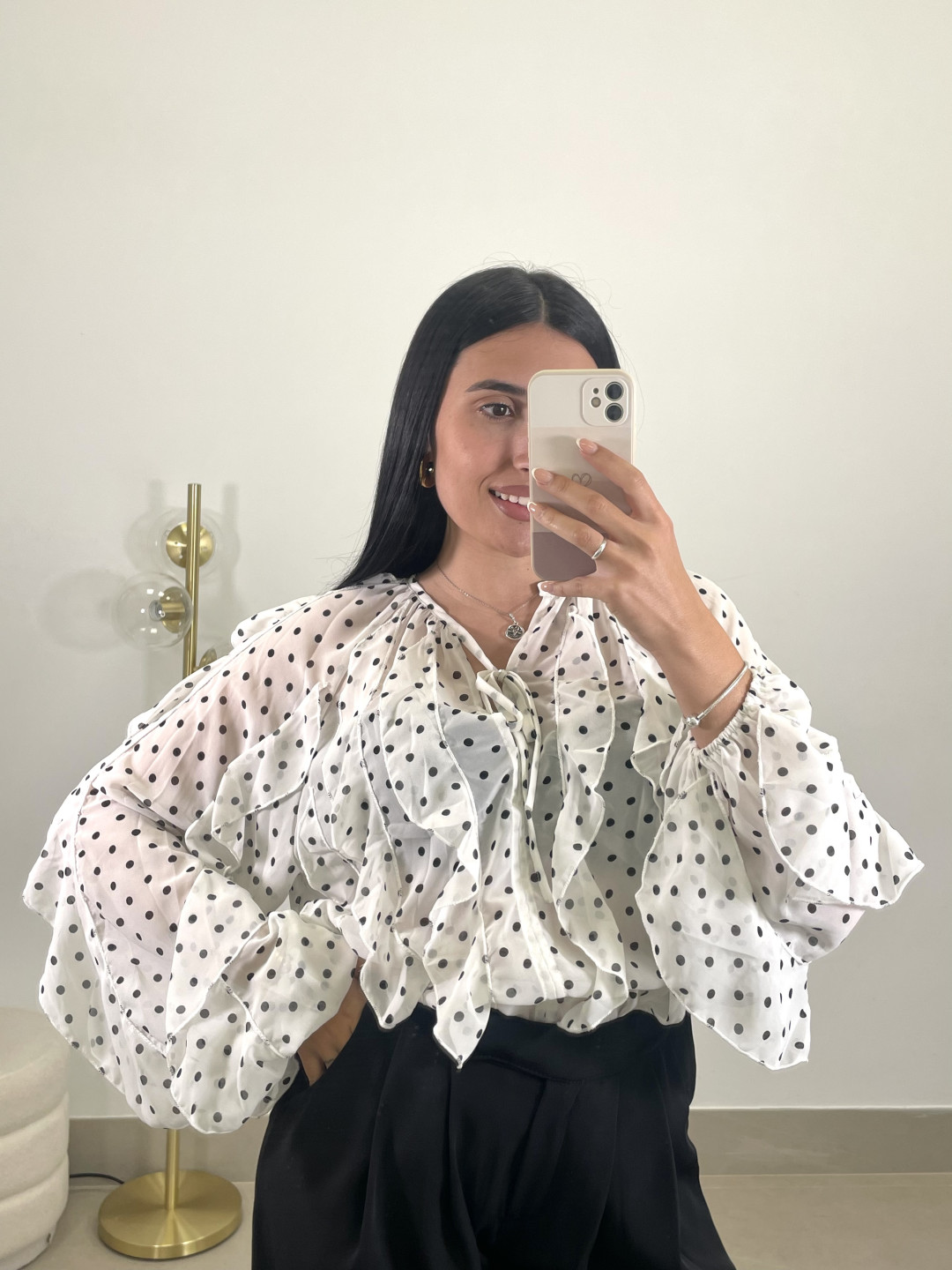 Blusa lunar blanco