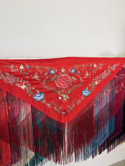 Manton flamenca fleco largo