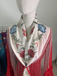 Manton flamenca fleco largo