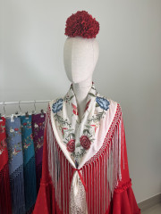 Manton flamenca fleco largo