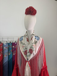 Manton flamenca fleco largo