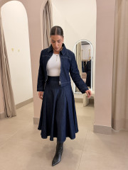 Falda capa denim oscura