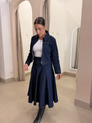 Falda capa denim oscura