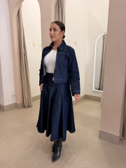 Falda capa denim oscura