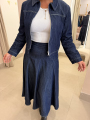 Falda capa denim oscura