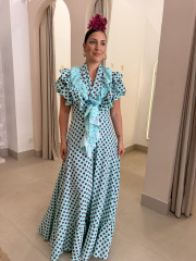 Bata Gines con volantes turquesa con lunar bugambilla