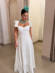 Bata quema perforada blanca