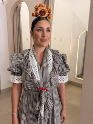 Bata vichy con piquillo marron