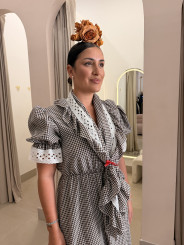 Bata vichy con piquillo marron