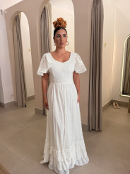 Bata perforada manga capa blanca