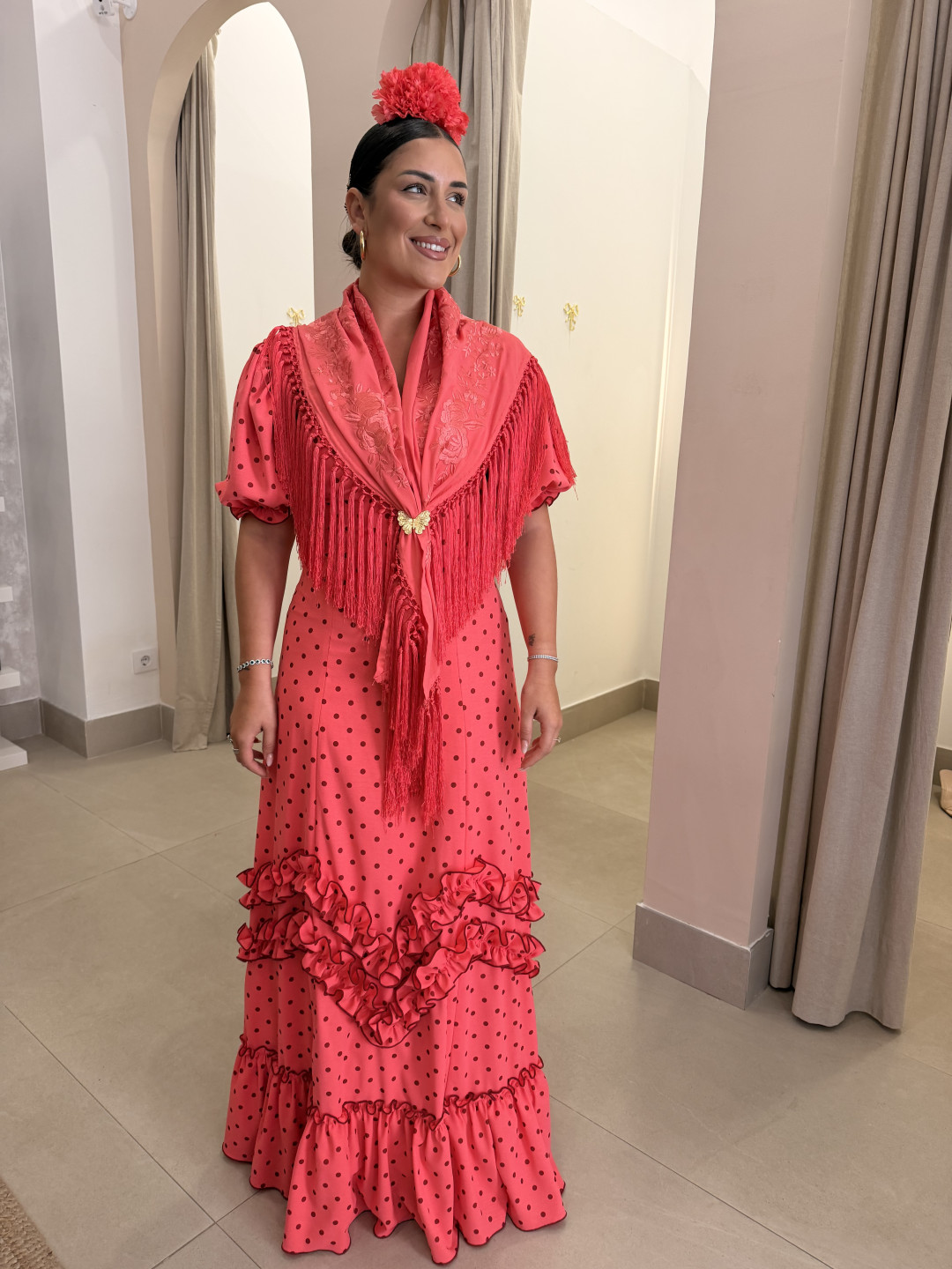 Bata Marisma rosa frambuesa con lunar tomado