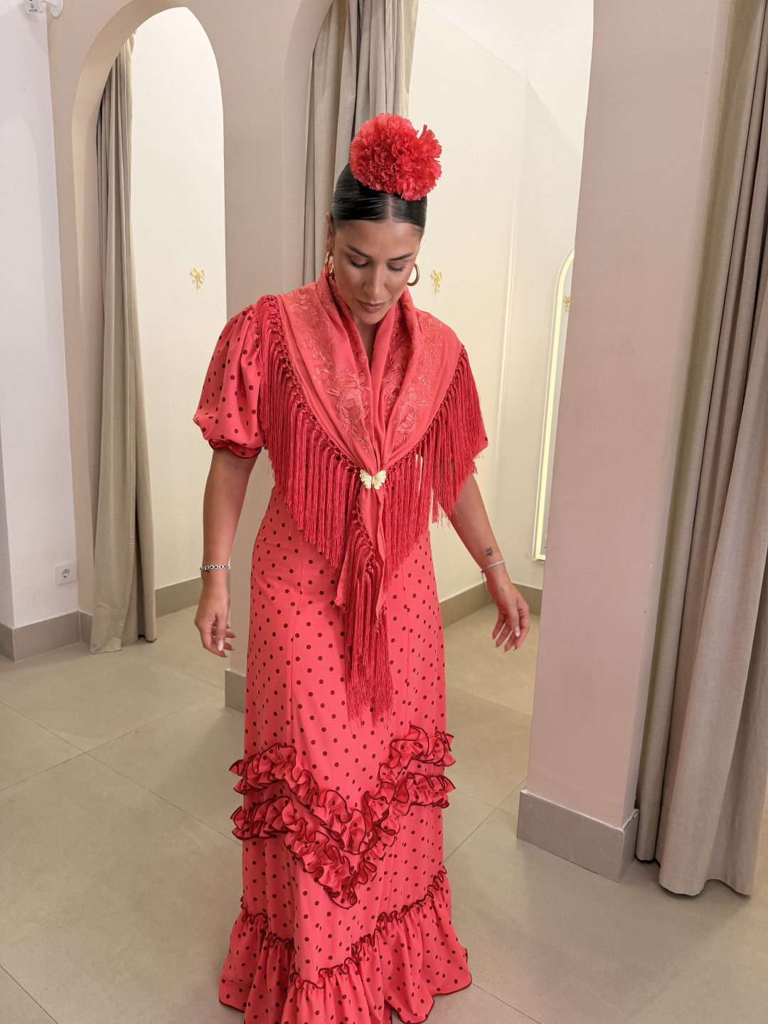 Bata Marisma rosa frambuesa con lunar tomado