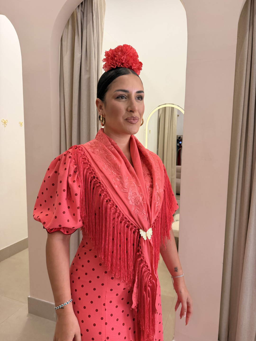 Bata Marisma rosa frambuesa con lunar tomado