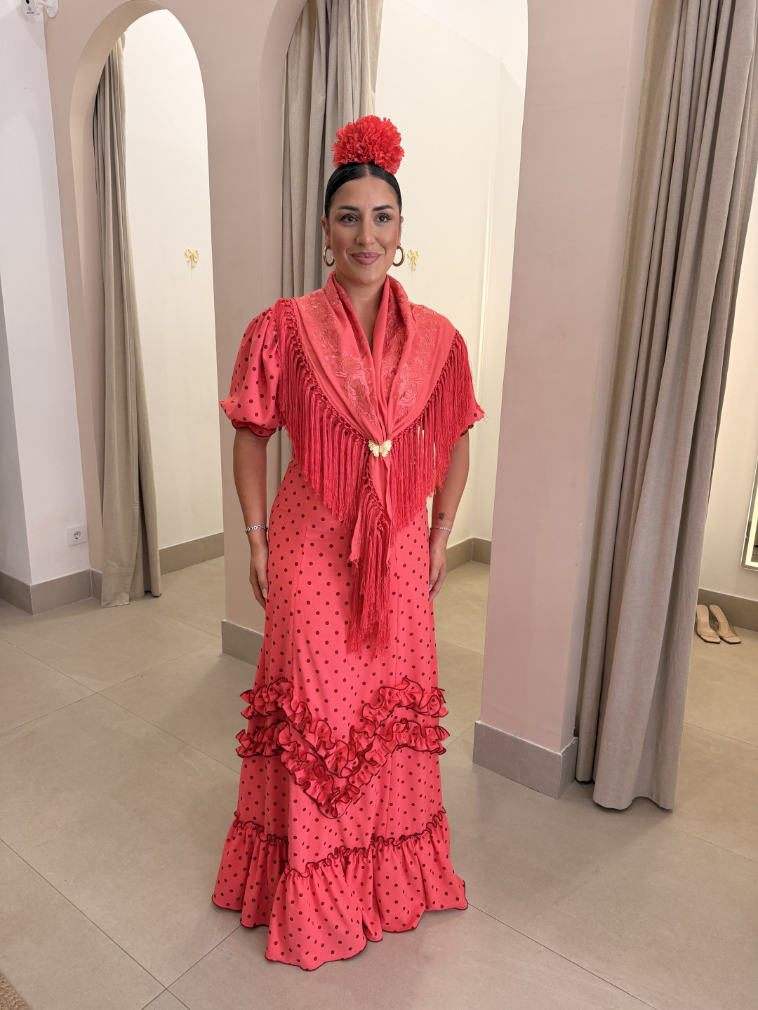 Bata Marisma rosa frambuesa con lunar tomado