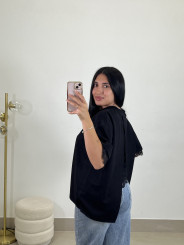 Camiseta encaje detalle espalda negra