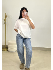 Camiseta encaje detalle espalda blanca