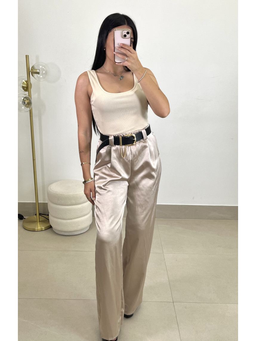 Mono combinado detalle cinturon beige