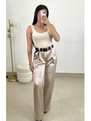 Mono combinado detalle cinturon beige