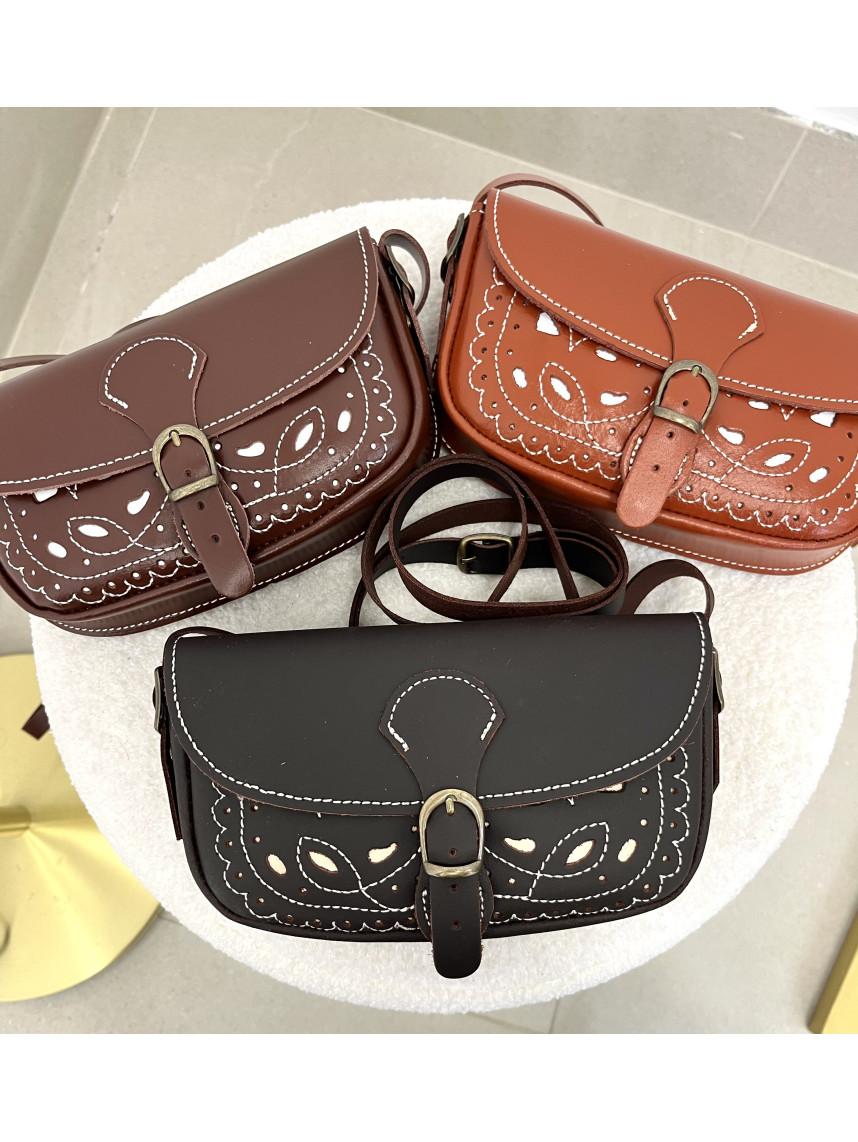 Bandolera piel rociera hebilla