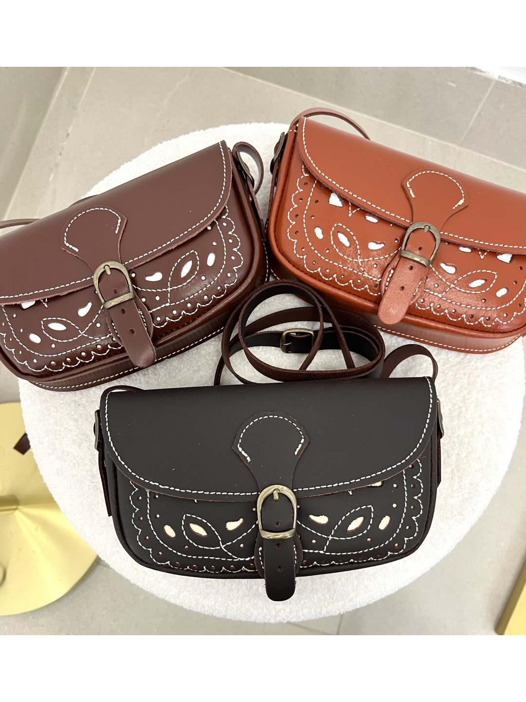 Bandolera piel rociera hebilla