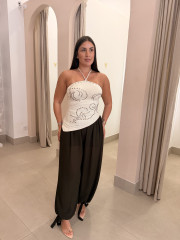 Pantalon globo semitransparente