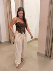 Pantalon globo semitransparente