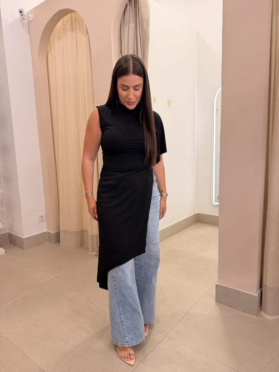 camiseta asimetrica larga