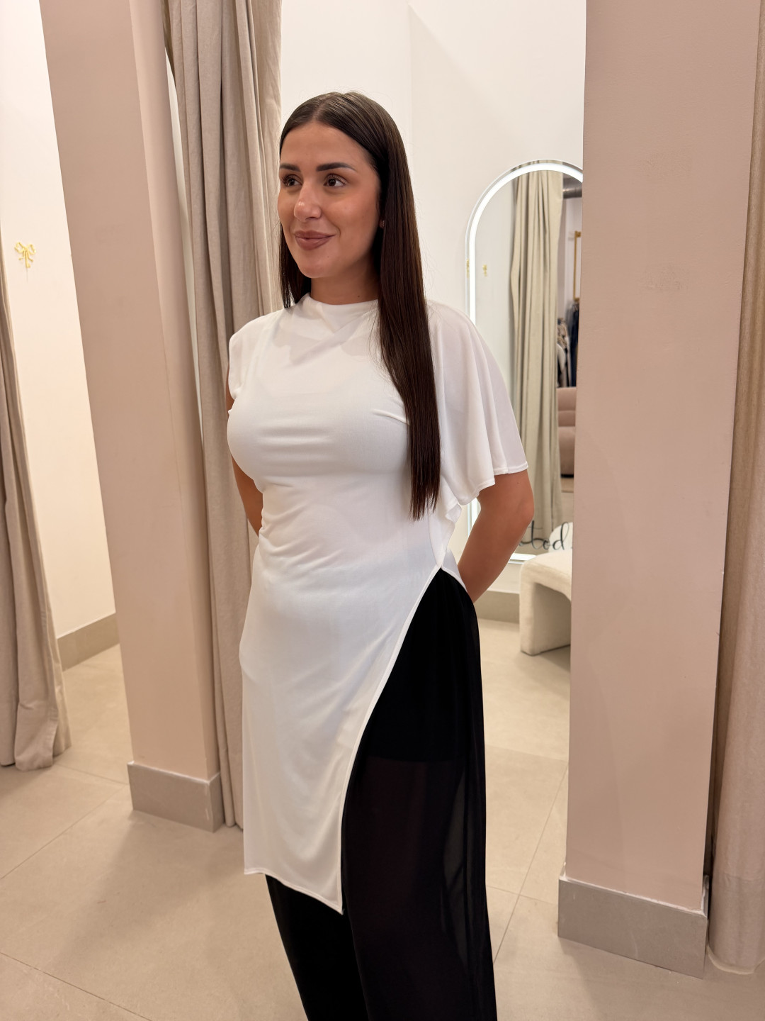 camiseta asimetrica larga