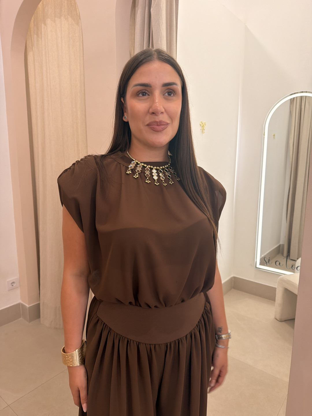 Conjunto selena marron
