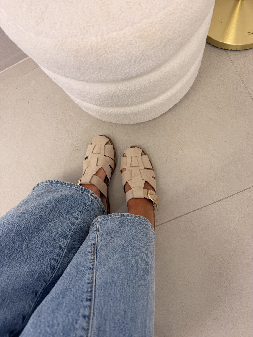 Cangrejera mule beige