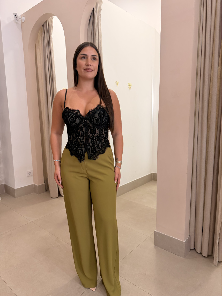 Pantalon Roma verde oliva
