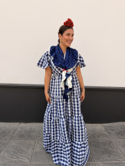 bata cuadros vichy rocio azul