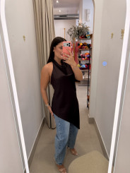 Top lencero cuello halter asimetrico