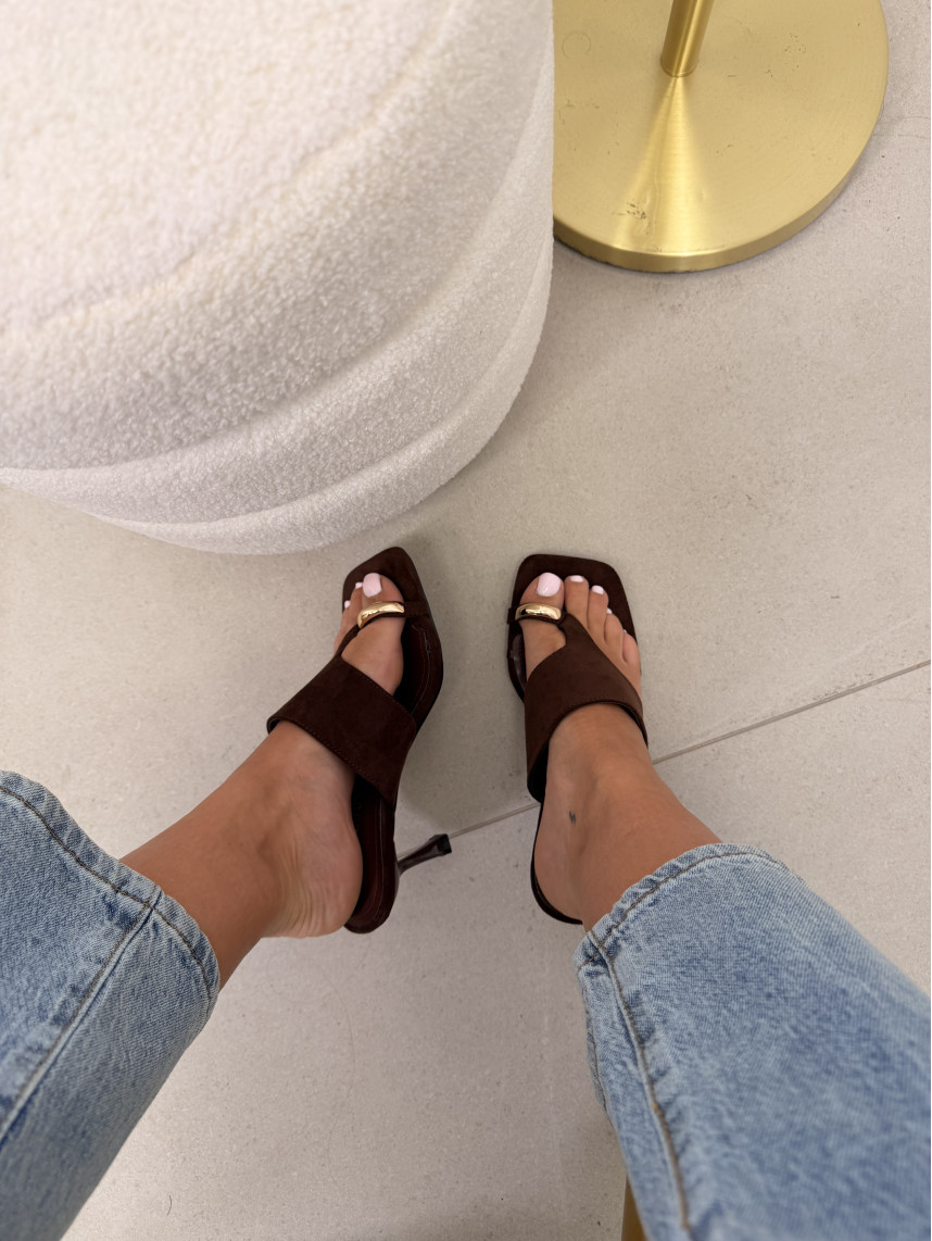Sandalia tacon Melody marron
