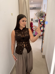top encaje catalina marron