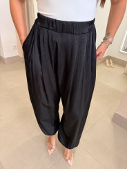 pantalon boho satinado negro