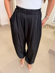 pantalon boho satinado negro